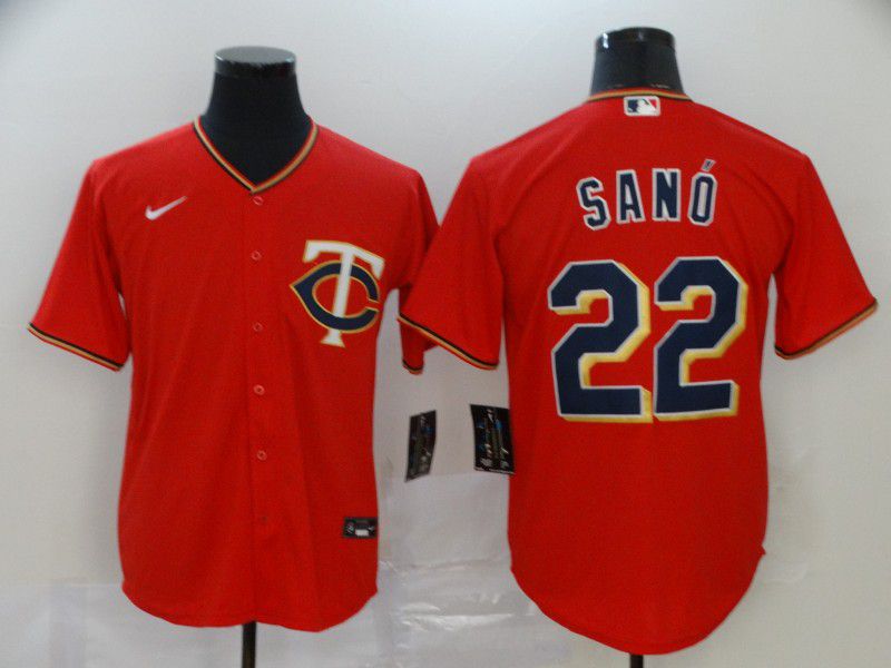 Men Minnesota Twins #22 Sano Red Nike Game MLB Jerseys